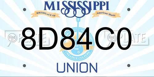 8D84C0 Mississippi License Plate