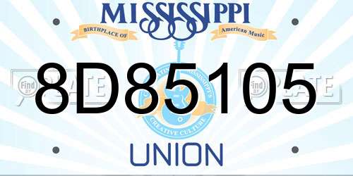 8D85105 Mississippi License Plate