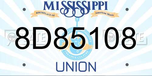 8D85108 Mississippi License Plate
