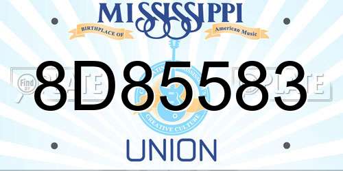 8D85583 Mississippi License Plate
