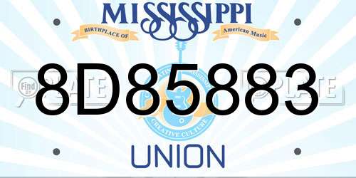 8D85883 Mississippi License Plate