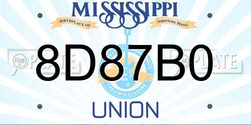 8D87B0 Mississippi License Plate