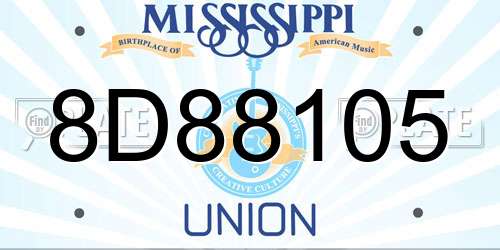 8D88105 Mississippi License Plate
