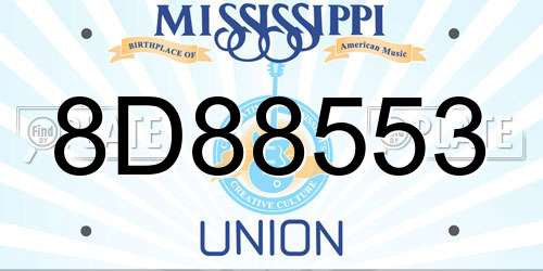 8D88553 Mississippi License Plate