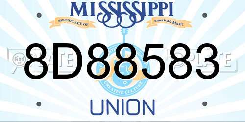8D88583 Mississippi License Plate