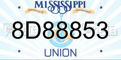 8D88853 Mississippi License Plate