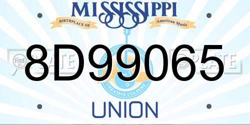 8D99065 Mississippi License Plate