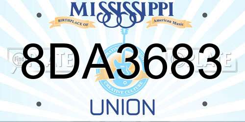 8DA3683 Mississippi License Plate