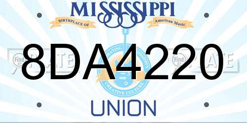 8DA4220 Mississippi License Plate