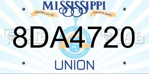 8DA4720 Mississippi License Plate
