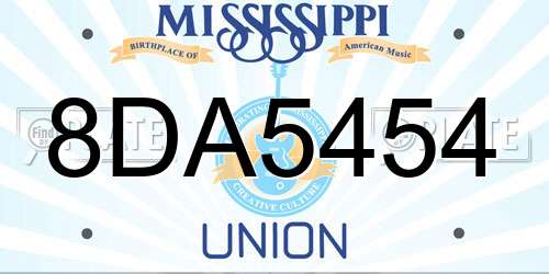 8DA5454 Mississippi License Plate