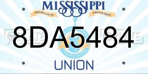 8DA5484 Mississippi License Plate