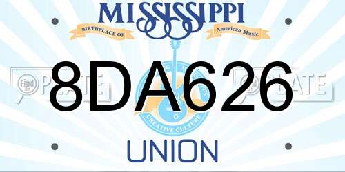 8DA626 Mississippi License Plate