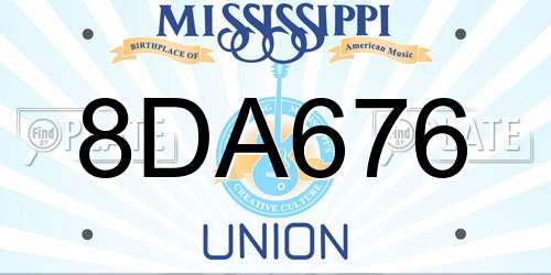 8DA676 Mississippi License Plate