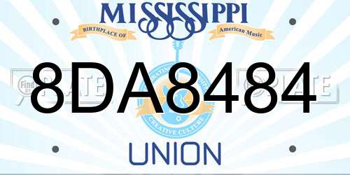 8DA8484 Mississippi License Plate