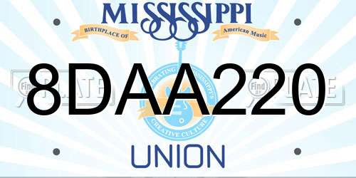 8DAA220 Mississippi License Plate