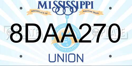 8DAA270 Mississippi License Plate
