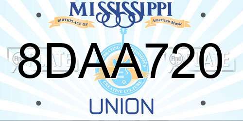 8DAA720 Mississippi License Plate