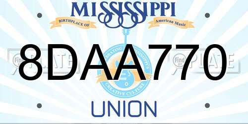 8DAA770 Mississippi License Plate