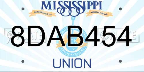 8DAB454 Mississippi License Plate