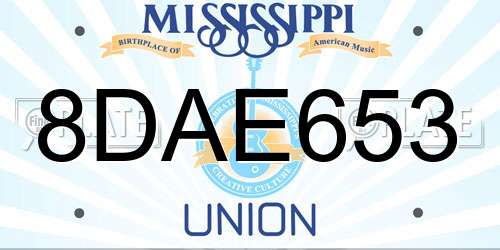 8DAE653 Mississippi License Plate