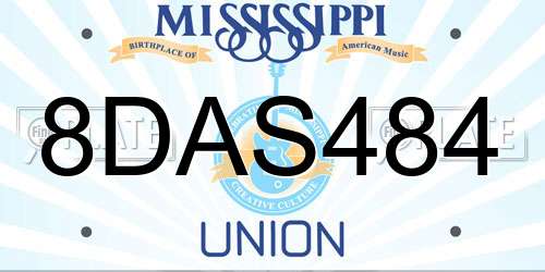 8DAS484 Mississippi License Plate