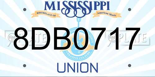 8DB0717 Mississippi License Plate