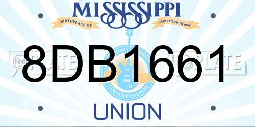 8DB1661 Mississippi License Plate