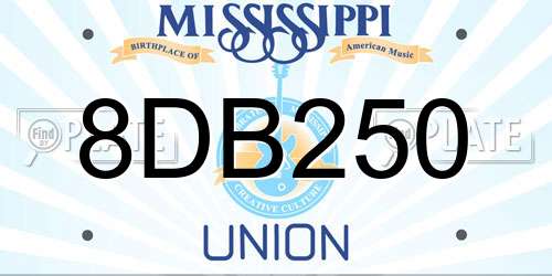 8DB250 Mississippi License Plate