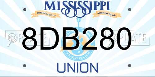 8DB280 Mississippi License Plate