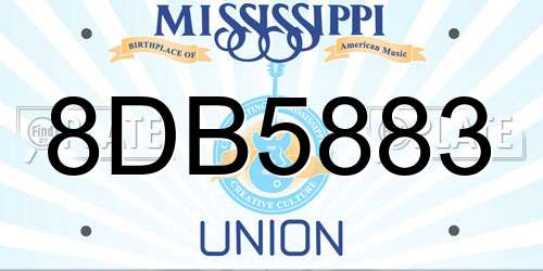 8DB5883 Mississippi License Plate