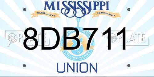 8DB711 Mississippi License Plate