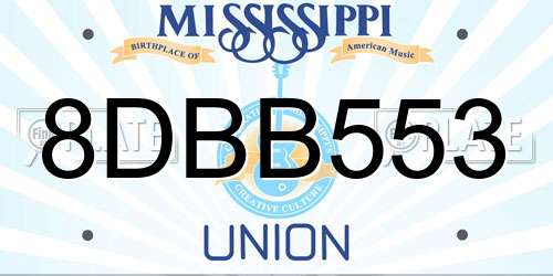 8DBB553 Mississippi License Plate