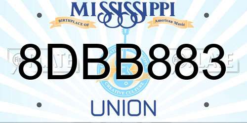8DBB883 Mississippi License Plate