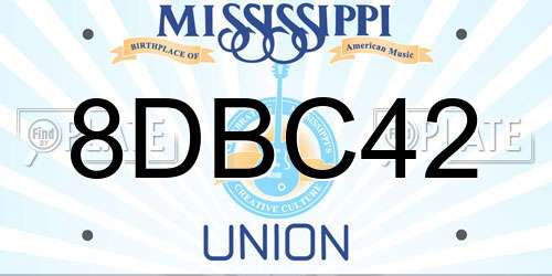 8DBC42 Mississippi License Plate