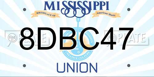 8DBC47 Mississippi License Plate