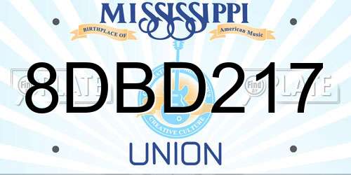 8DBD217 Mississippi License Plate