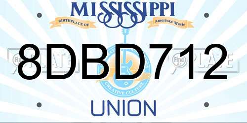 8DBD712 Mississippi License Plate