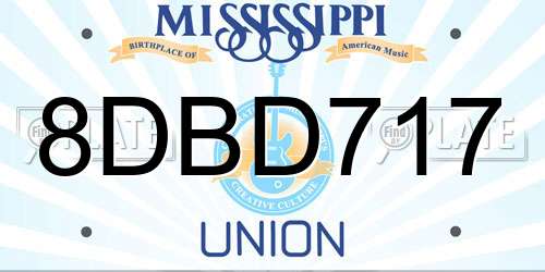8DBD717 Mississippi License Plate