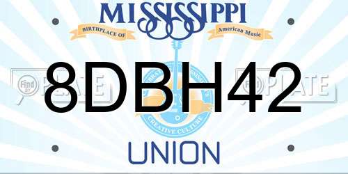 8DBH42 Mississippi License Plate