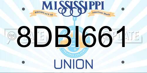 8DBI661 Mississippi License Plate