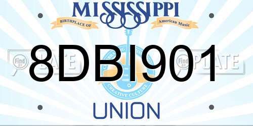 8DBI901 Mississippi License Plate