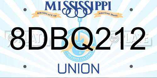 8DBQ212 Mississippi License Plate