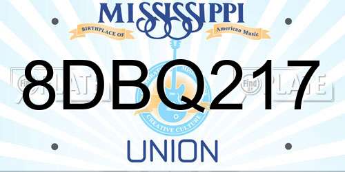 8DBQ217 Mississippi License Plate