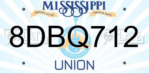 8DBQ712 Mississippi License Plate