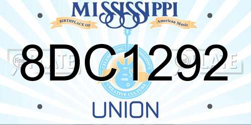 8DC1292 Mississippi License Plate