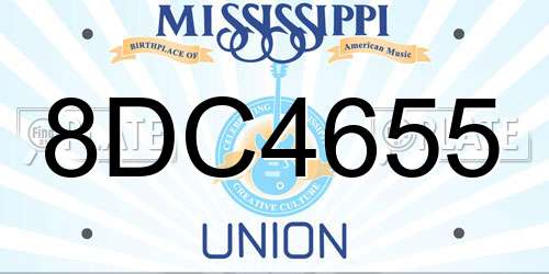 8DC4655 Mississippi License Plate