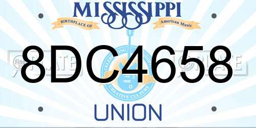 8DC4658 Mississippi License Plate
