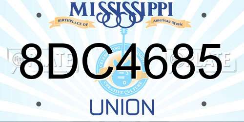 8DC4685 Mississippi License Plate