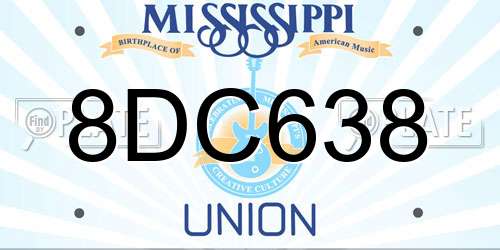 8DC638 Mississippi License Plate